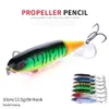 NEWUP 8PCS Ciągnik śmigła Wędkarstwo Łowina 13 5G 10 cm twarda przynęta pływająca ołówek wodny na zewnątrz woda górna Whopper Plopper Fishing245a