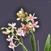 Dekoracyjne kwiaty 3 widelce sztuczne storczyki Ręka Feel Mini Vanda Orchid Rośliny Symulacja Flower Wedding Party Domowa dom