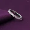 Anelli a grappolo ZHJIASHUN Classic 14K White Gold Moissanite Diamond Wedding Band 585 0.3cttw per gioielli da donna