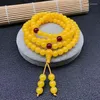 Страндная мода 8 мм 108 Baltic Amber Beeswax Bracelet для мужчин и женщин вручную ручную шарико