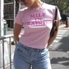 Camiseta feminina Monograma Tee Crew pescoço de manga curta FIT Baby Y2K StreetWear