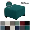 Stuhlhussen 1PC Jacquard Ottoman Hocker Bezug Elastischer quadratischer Fußhocker Sofa Schonbezug Fußstütze Möbelschutz