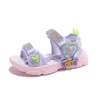 Baby Girl Girl Rosa Aberto de Sandals Esportivas Infantis Cool Sweet Princess Love Patch Unique Kids Casual Shoes 230515