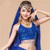 Stage Wear Endsvillyyou Reggiseno di danza del ventre Top Donna Scintillante paillettes Sexy Frangia di perline Hanging Coin Bollywood Oriental Tops