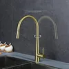 Kitchen Faucets Design Faucet Modern North American Sink Cold And Brass Pull Type Rotary Brushed Gold