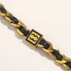 Designer Gold Plated Necklace for Women Brand C-Letter Leather Through-Chain Halsband smycken Tillbehör Högkvalitet Fade aldrig 13Style