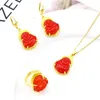 Necklace Earrings Set ! Luxury Crystal Maitreya Buddha Jewelry 18k Plating Gold Wholesale Ring Gift