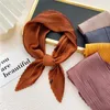 Scarves Women's Silk Scarf Brand Crinkle Women Satin Square Neck Tie Hand Wirst Female Headscarves Bandana Shawl Hair Foulard