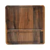 190 MM Vierkante Natuurlijke Houten Rolling Tray Huishoudelijke Rookaccessoires Met Groove Trays