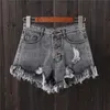 Dames shorts vintage gescheurde gat fringe 5 kleuren denim shorts vrouwen casual Korean jeans shorts zomermeisje shorts 230515