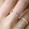 Bandrings trendy elegante sierlijke ringen voor vrouwen romantische damesring glanzende zirkoon gouden kleur dunne vinger ring sieraden voor het geschenk