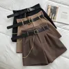 Damen-Shorts ITOOLIN Lässige Damen-Shorts, A-Linie, hohe Taille, kurze Femme, schicke Büro-Dame-Shorts mit Gürtel, Vintage-Damenhose 230515