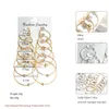 Hoopörhängen Huggie Meyfflin Gold Silver Color Big Round Set för kvinnor Trendiga Ball Pendant Earring Brincos Fashion Jewelry 6 Par/Set