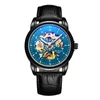 Orologi da polso quadrante diametro 40 mm orologio meccanico completamente automatico da uomo display blu luminoso moda