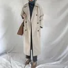 Women's Wool Blends Hepburn Style Woolen Coat i Fadkorean version av Autumn and Winter Thocked Overrock Mid Long