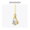 Ear Cuff Enfashion Asymmetric Droplet Crystal Earrings with Cuffs Clipped onto Women's Earrings Gold Earrings Fashion Jewelry E1151 230512