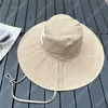 Sunhat damesontwerper emmer hoed heren vakantie luxe brede rand hoeden platte strandhoeden causale cappello mode bob