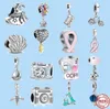 925 charm beads accessories fit pandora charms jewelry Shell Airplane Camera Sail Boat Dangle Bead