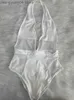 Женские спортивные костюмы Beyprern Elegant White Monokini Bikini Set Set 3 штуки наряда женская сетка.