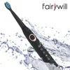 Toothbrush Fairywill Electric es for Adults Kids 5 Modes Smart Timer Rechargeable Whitening Sonic with 10 Brush Heads 230515