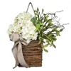 Decoratieve bloemen Easter Decoratie 2023 Kunstmatige voordeur krans lente hortensia mand indoor buiten vakantie bruiloft decor slingers