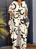 Zweiteilige Damenhose, lockere lange Bluse und Hose, passender Anzug, weiblicher Aufdruck, Hose mit weitem Bein, zweiteiliges Set, lässiges Sommer-Streetwear-Büro-Vintage-Set P230515