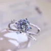 Pierścienie zespołowe delikatne pierścionki damskie z projektem mody luksusowy ślub Pierłonność Pierścień palców w stylu biżuteria dziewcząt