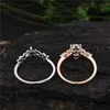 Bagues de bande ton ovale coupe à la main bague en agate mousse pour femmes fille à la mode bleu cubique Zircon fiançailles bijoux de mariage bagues cadeaux féminins