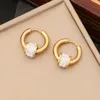Plein diamant coeur étoile lune charme boucle d'oreille 18K plaqué or en acier inoxydable boucles d'oreilles bijoux pour femmes cadeau