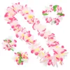 Fleurs décoratives hawaïen Lei fille collier fête cadeau Luau décorations tuyau en plastique bracelets femmes
