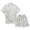 Kvinnors sömnkläder japansk stil kimono kortärmade shorts sommar damer pyjamas kostym bomulls hemservice kostym pajamas kvinnor rosa pyjamas kostym 230515