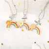 Collane con ciondolo Moda Margherita Collana arcobaleno Smalto Cartoon Bambini Buoni amici Gioielli Regalo Drop Delivery Pendenti Dhgarden Dh0D4