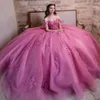 Планты Quinceanera Princess Sweetheart Sequints аппликации шариковые платья с тюлем