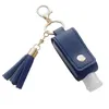 Keychains 30 ml Portable Tom Hand Sanitize Bottle With Tassels Leather Keychain Holder T4MD