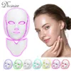 Face Care Devices 7 Color LED Mask w Neck Treatment Beauty Anti Acne Korean Pon Therapy Whiten Skin Rejuvenation Machine 230512