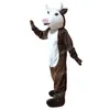 Christmas Brown Cow Mascot Costume de desenho animado Toço de caráter terno de halloween festa ao ar livre Festival de carnaval Dress para homens Mulheres