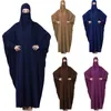 Etniska kläder kvinnor bön plagg muslim 2 st hijabs khimar abaya robe klänning fullt omslag ramadan thobe klänning islamiska dubai saudi arab