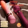 Um forte bastão de massagem de vibrador. Aquecimento do amor. Brinquedos sexuais adultos para meninas.