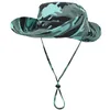 Chapeaux d'extérieur Outfly Protection UV extérieure Chapeau seau en coton à large bord Cowboy Fisherman's Pliable Camouflage Beach Cap Circonférence 63CM 230515