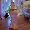 Parti Dekorasyonu 1 PCS) Düğün Mobilya Çöl Masa Altın Tasarım Paslanmaz Çelik Yuvarlak Kek Kavüzü Stand Düğün Aşaması Yudao902