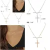 Colares de pingentes mais nova moda de verão Sier Chain Cross Cross Colar Gold Gold Jewelry Gree