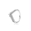 2024 Nowy najnowszy srebrny pierścionek życzeń srebrny w stylu zygzakiem zygzakowy pierścień pasujący pierścień dla kobiet