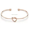 Cuff Rose Gold Color Twist Knot Love Bracelet For Women Simple Adjustable Size Open Wire Bangle Trendy Female Jewelry Drop D Dhgarden Dhxro