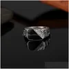 Band Rings Size 512 Classic Gold Color Rhinestone Men Ring Black Enamel Male Finger 3 Colors Drop Delivery Jewelry Dhdrc