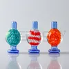 DHL!!! New Built-in Flower Glass Bubble Carb Cap 26mmOD Stripe Carb Caps For Beveled Edge Quartz Banger Nails Glass Water Bongs Dab Rigs