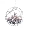 Foucault's Orb Smoke Crystal Chandeliers Modern Vintage Led Chrome Candle Hanging Lamps Luster For Living Room Bedroom Entryway Pendant Lights