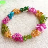 Strand JoursNeige Bracelets en pierre de tourmaline naturelle Bracelet en gravier Multi couleur vive pour femme fille cadeau