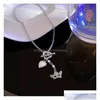 Pendentif Colliers Sier Endless Infinity Love Heart Bow Knot Pendentifs Mode Bijoux Drop Delivery Dhs3K