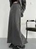 Dwuczęściowe spodnie damskie Pół ciele w paski szarej spódnica wielka rozmiar Dwóch kawałków Suit Nowy lapa z długim rękawem moda żeńska fala wiosenna jesień 2023 1DF1802 P230515