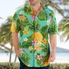 Chemises décontractées pour hommes vaisseau spatial 3D plage hawaïenne 2023 été Anime Chemise à manches courtes Streetwear surdimensionné 5XL Camisa Social Chemise